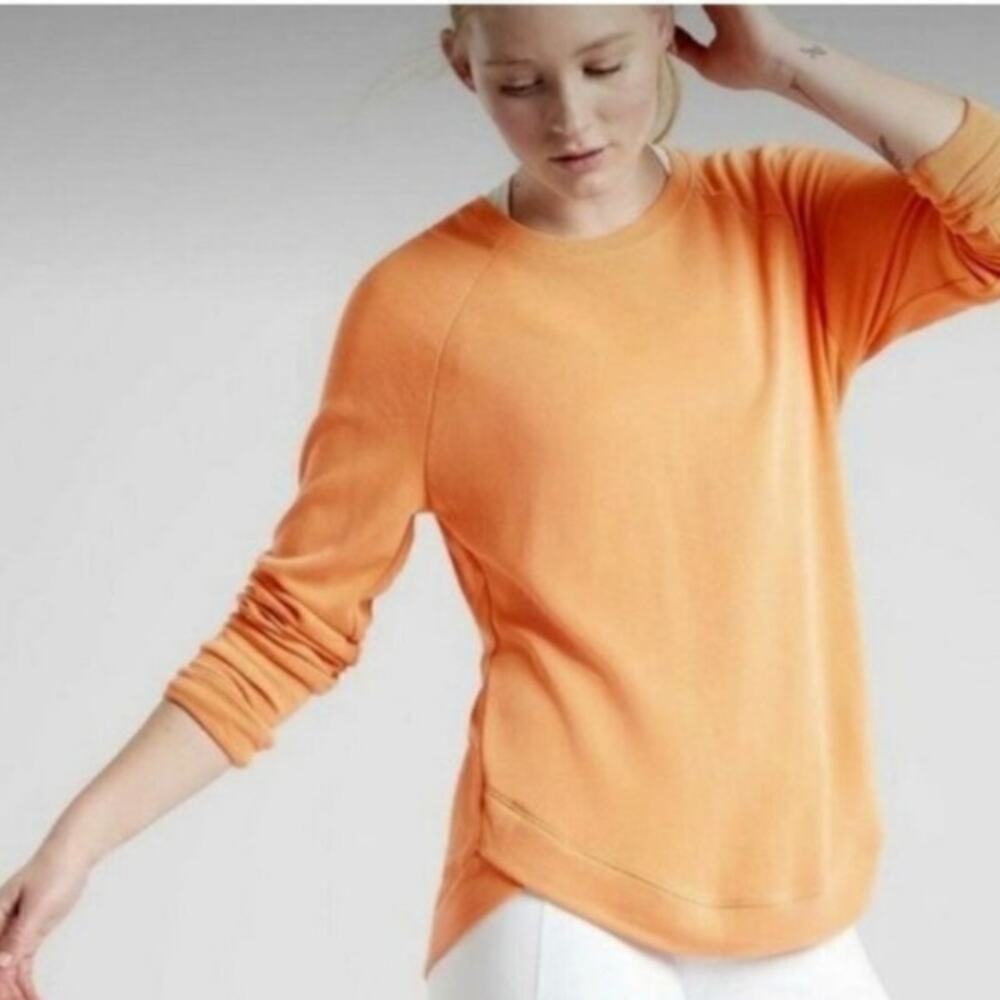 Athleta High Serenity Criss Cross Sweatshirt Small Modal SOFT Cozy Athleisure